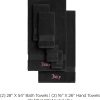 Juicy Couture Alyssa Luxurious 6 Piece Bath Towel Set - (2) Bath Towels, (2) Hand Towels, and (2) Washcloths - Black Premium Bathroom Towel Set-2