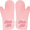 Paris Hilton Oven Mitt Set with Iconic That's HOT Design, Heat Resistant Pot Holders Featuring Non-Slip Textured Silicone Grips, 2-Piece Set, Pink mitto