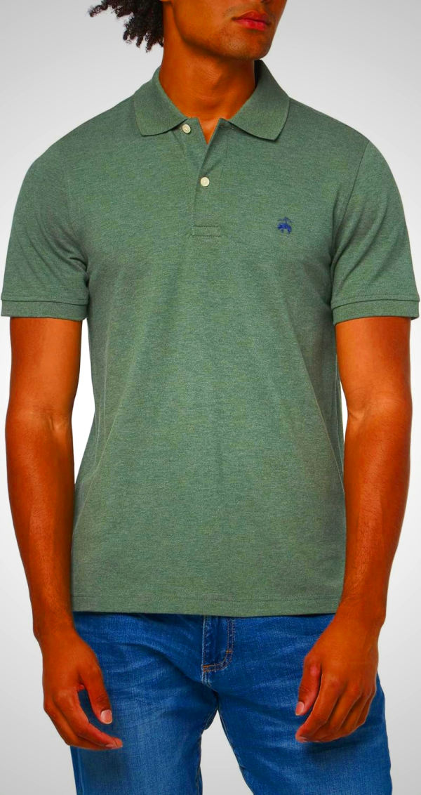 Brooks Brothers Mens Cotton Pique Stretch Logo Short Sleeve Polo Shirt