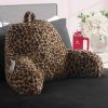 Juicy Couture Faux Fur Leopard Backrest Pillow - 30"x17" Supportive Bed Rest Pillow for Reading, Gaming, or Relaxing couture by rojita