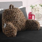 Juicy Couture Faux Fur Leopard Backrest Pillow - 30"x17" Supportive Bed Rest Pillow for Reading, Gaming, or Relaxing couture by rojita