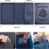 Passport and Vaccine Card Holder Combo, Passport Holder with Vaccine Card Slot, Passport Wallet, Passport Cover, Passport Case, Passport Holder for Women and Men(AB-Dark blue) cardamom