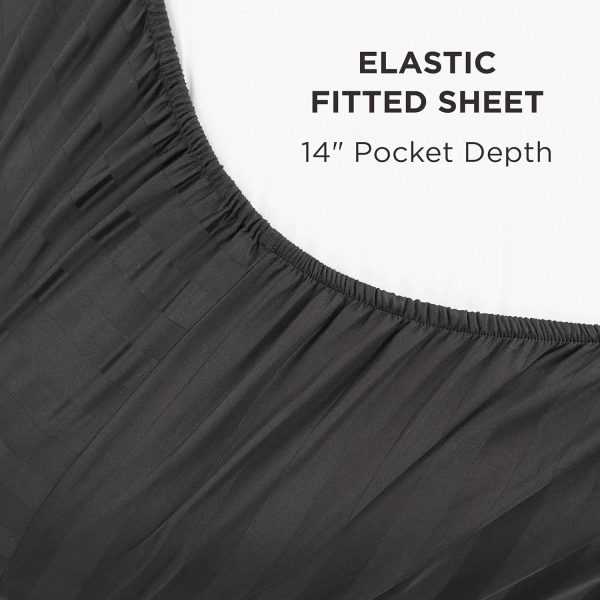 Juicy Couture Royal Dreams Queen Sateen 4 Piece Sheet Set - 100% Cotton Luxury Bed Sheets, Jet Black-3