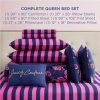 Juicy Couture Rose Logo Queen Comforter Set, Navy/Pink – 8-Piece Complete Bed in a Bag juicy beauty