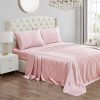 Juicy Couture Queen Size Satin Bed Sheet Set, Deep Pocket Silky Satin Queen Sheet Set with 1 Fitted Sheet, 1 Flat Sheet and 2 Pillow Case, Wrinkle Resistant and Anti Pilling - Pink queen mary dark harbor