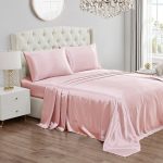 Juicy Couture Queen Size Satin Bed Sheet Set, Deep Pocket Silky Satin Queen Sheet Set with 1 Fitted Sheet, 1 Flat Sheet and 2 Pillow Case, Wrinkle Resistant and Anti Pilling - Pink queen mary dark harbor