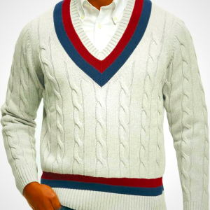 Brooks Brothers Men's Long Sleeve V-Neck Supima Cotton Half-Zip Tennis Sweater, Grey, X-Large