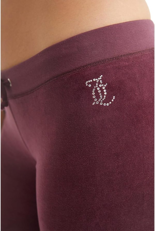 Malibu Small Bling Cotton Velour Track Pants-2