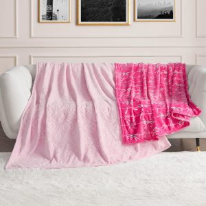Juicy Couture Plush Throw Blanket Set - 2 Piece Set: 50" x 70" & 60"x 90", Royal Embossed/Bow juicy beauty