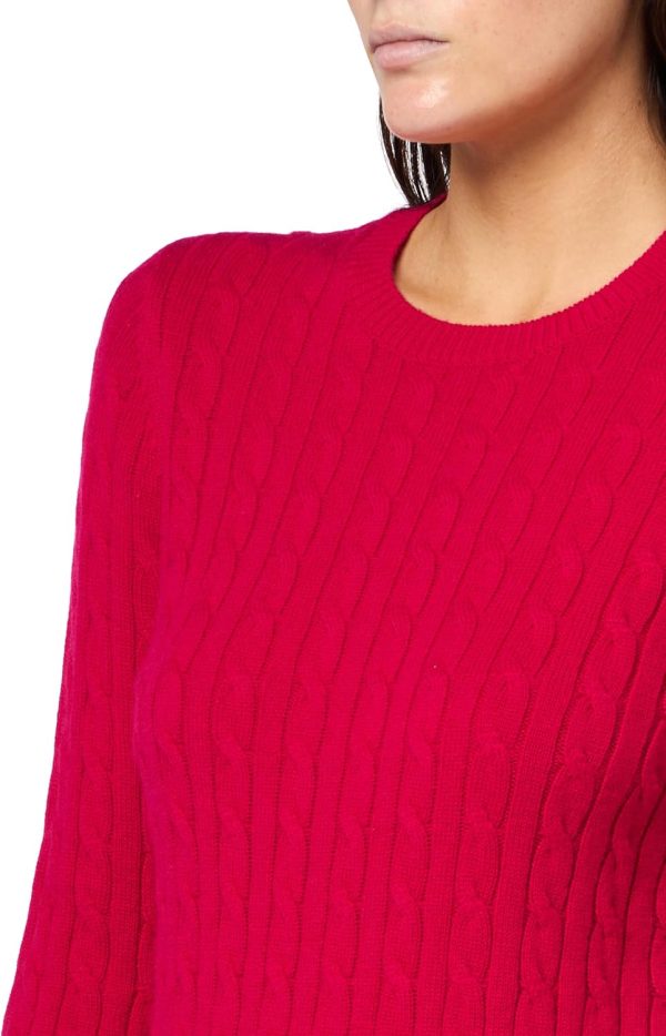 Brooks Brothers Womens Cashmere Wool Cable Crewneck Sweater wool