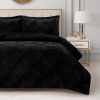 Juicy Couture Kiss Pleat Plush Micromink Black Full/Queen Comforter Set - Cozy 3 Piece Bedding Ensemble pleated