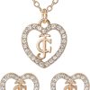 Juicy Couture Clear Stones Heart 18+2" Necklace-0