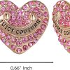 Juicy Couture Logo Heart Stud Earrings for Women with Stone Embellishments, Rhodium or Gold-Tone Heart Earrings, Juicy Gifts-3