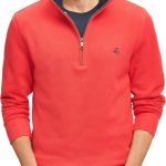 Brooks Brothers mens Ribbed French Terry Half-zip brooks glycerin