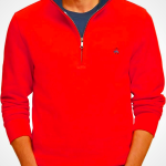 Brooks Brothers mens Ribbed French Terry Half-zip