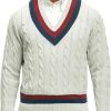 Brooks Brothers Men's Long Sleeve V-Neck Supima Cotton Half-Zip Tennis Sweater, Grey, Large-1