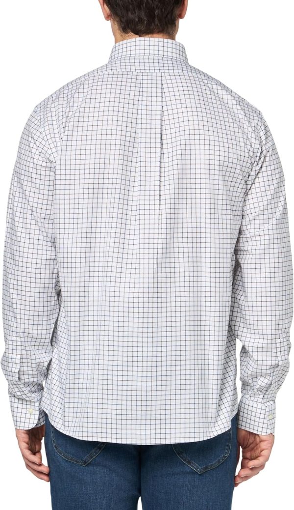 Brooks Brothers Mens Stretch Supima Cotton Non-Iron Herringbone English Collar Long Sleeve Dress Shirt supima cotton
