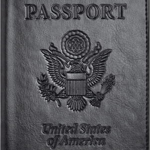 Eoehro Passport and Vaccine Card Holder Combo, Faux Leather, Compact, Lightweight, Waterproof, AA-Black