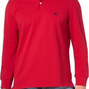 Brooks Brothers Mens Long Sleeve Cotton Pique Stretch Logo Polo Shirt brothers home