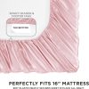 Juicy Couture Queen Size Satin Bed Sheet Set, Deep Pocket Silky Satin Queen Sheet Set with 1 Fitted Sheet, 1 Flat Sheet and 2 Pillow Case, Wrinkle Resistant and Anti Pilling - Pink couture