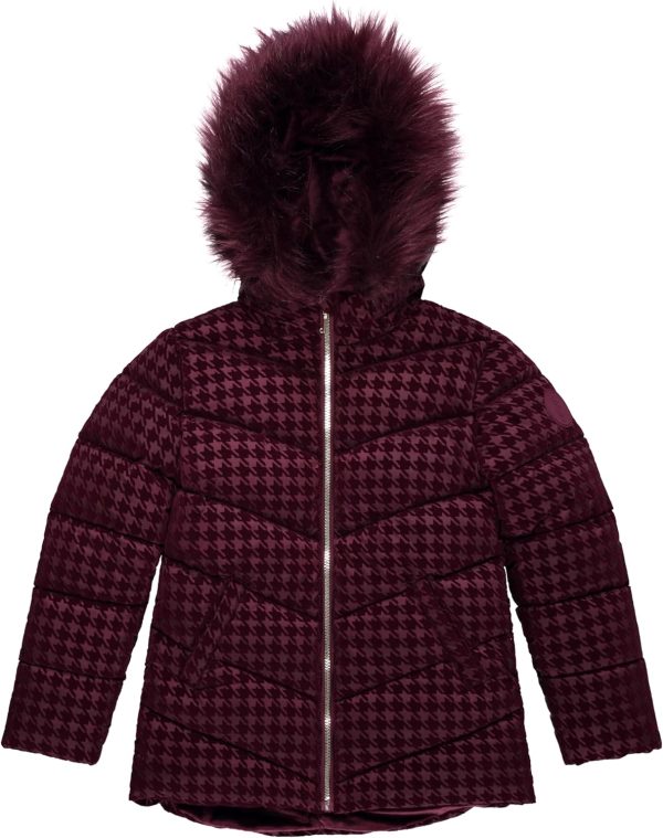 Juicy Couture Girls Coat, Faux Fur Hooded Winter Jacket, Warm Padded Parka Hoodie, Kids Heavyweight Winter Coat juicy seafood and bar