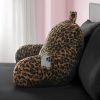 Juicy Couture Faux Fur Leopard Backrest Pillow - 30"x17" Supportive Bed Rest Pillow for Reading, Gaming, or Relaxing furnace