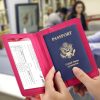 Passport and Vaccine Card Holder Combo, with Slot, Wallet, Cover, Case, for Women Men(AD-Rose Red) android studio