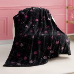 Juicy Couture Elegant Crown Diamond Ombre 50" x 70" Plush Throw Blanket, Black - Decorative Blankets for Sofas, Throws for Chairs, and Beds-0