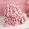 Juicy Couture Berry Happy 50" x 70" Plush Throw Blanket, Pink - Decorative Blankets for Sofas, Throws for Chairs, and Beds-0