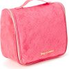 Juicy Couture Pink Makeup Bag Cosmetics Organizer Travel Essentials Hanging Hook Velour Logo makeupforever
