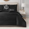 Juicy Couture Glam Night Black Stripe King Size Comforter Bedding Set Ensemble - 5 Piece Set-0