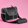 Juicy Couture Insulated Lunch Bag – Stylish Cooler Tote with Adjustable Crossbody Strap, Debossed Logo, Black – Women's Lunch Box Bag for Work, School, Travel insulated glass