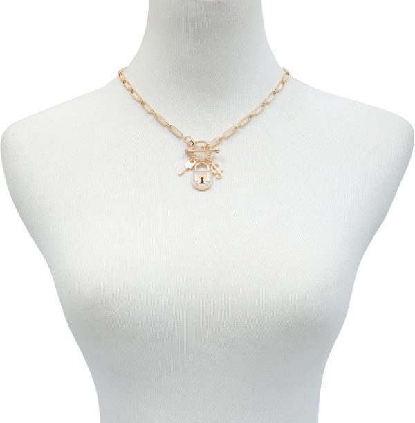 Juicy Couture Silvertone Thick Chain Heart Charm Toggle Necklace For Women-1