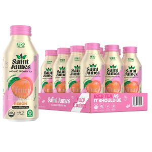 Saint James Iced Tea x Juicy Couture Limited Edition - Organic Black Tea - Non-GMO, Gluten Free, Zero Calorie, Zero Sugar - Juicy Peach, 12 Pack (16 fl oz each) jameson