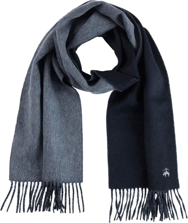 Brooks Brothers Wool and Cashmere Woven Patterned Scarf with Twisted Fringe - Men's Luxury Winter Scarf, 66" x 12" brooks glycerin 22