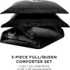 Juicy Couture - Comforter Set - Gothic Design Bedding - Full/Queen - 3 Piece Set Includes (1) 90" x 92" Comforter and (2) 20" x 26" Shams - Wrinkle Resistant - Premium Bedroom Decor - Black-1