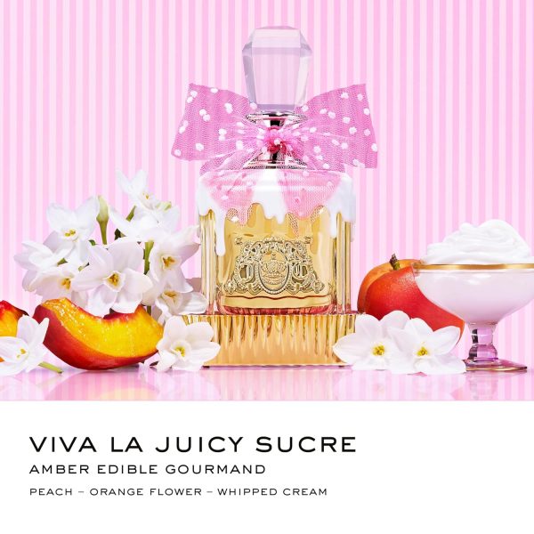 Juicy Couture Viva La Juicy Sucré Eau De Parfum, Women's Perfume with Notes of Peach, EDP Spray couture font