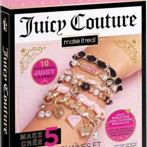 Juicy Couture Mini Chains and Charms Bracelet Kit - DIY Charm & Friendship Bracelet Making Set with Beads, Charms & Cords - Create 5 Bracelets, Arts & Crafts Gift for Girls Tweens Ages 8+ braceletbook