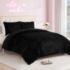 Juicy Couture Shaggy Faux Fur Black Full/Queen Comforter Set - Soft and Cozy 3-Piece Machine Washable Bedding Comforter and Sham Set-4