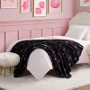 Juicy Couture Elegant Crown Diamond Ombre 50" x 70" Plush Throw Blanket, Black - Decorative Blankets for Sofas, Throws for Chairs, and Beds-2