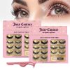 Juicy Couture 3D Faux Mink False Eyelashes - 7 Pairs with Applicator & Eyelash Glue, Wispy Natural Look, New Silky, Dramatic, Charming, Sassy & Extra Styles, Easy to Apply, Cruelty-Free & Reusable-3