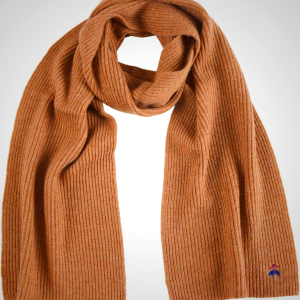 Brooks Brothers Signature Wool and Cashmere Ribbed Knit Scarf for Men - Men's Luxury Winter Scarf, 68-inches x 10-inches