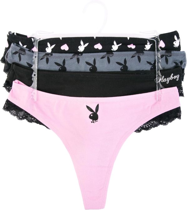 Playboy Women's Juniors Ladies Bunny Print Underwear and Sports Bra Sets in Sizes XXS-XL skims