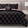 Juicy Couture Black Link Logo Printed Comforter Set, Queen – Complete 8-Piece Bed in a Bag Collection-0