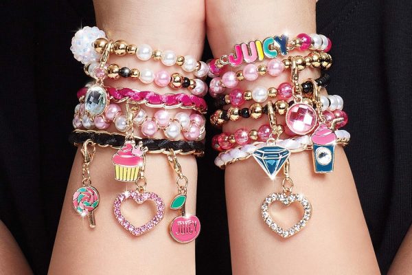 Make It Real - Juicy Couture Pink and Precious Bracelets - DIY Charm Bracelet Kit with Beads for Tween Jewelry Making - Jewelry Making Kit for Girls-3