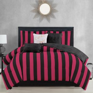 Juicy Couture Cabana Stripe Reversible Bedding Set - Queen/Full Size - Black and Hot Pink Stripe Print – 6 Piece Set – Includes 1 90" x 90" Comforter, 3 Decorative Pillows, 2 Shams reversible compromise of physiological resilience by accumulation of heteroplasmic mtdna mutations