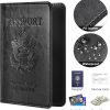 Eoehro Passport and Vaccine Card Holder Combo, Faux Leather, Compact, Lightweight, Waterproof, AA-Black passport appointment