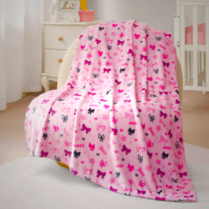Juicy Couture Baby 40" x 50" Plush Throw, White Leopard Jungle Cozy Nursery, Crib, or Stroller Throw Blanket
