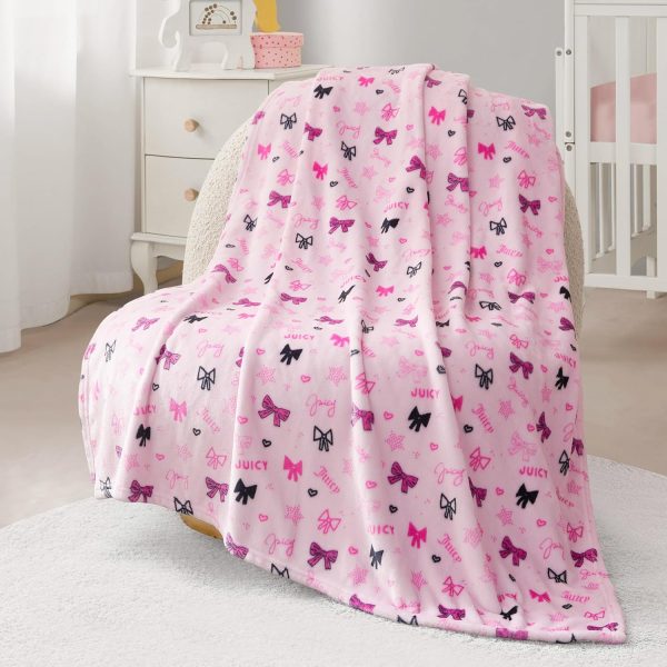 Juicy Couture Baby 40" x 50" Plush Throw, White Leopard Jungle Cozy Nursery, Crib, or Stroller Throw Blanket 403 forbidden
