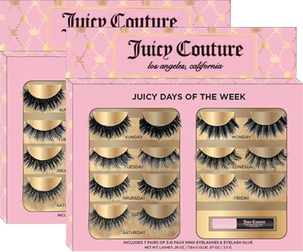 Juicy Couture False Mink Eye Lashes Strips – 3D Wispy Cat Eye Strips with Glue & Applicator – 7 Unique Lash Falsies Every Day for Natural, Fluffy, Dramatic Looks (14 Pairs) false discovery rate